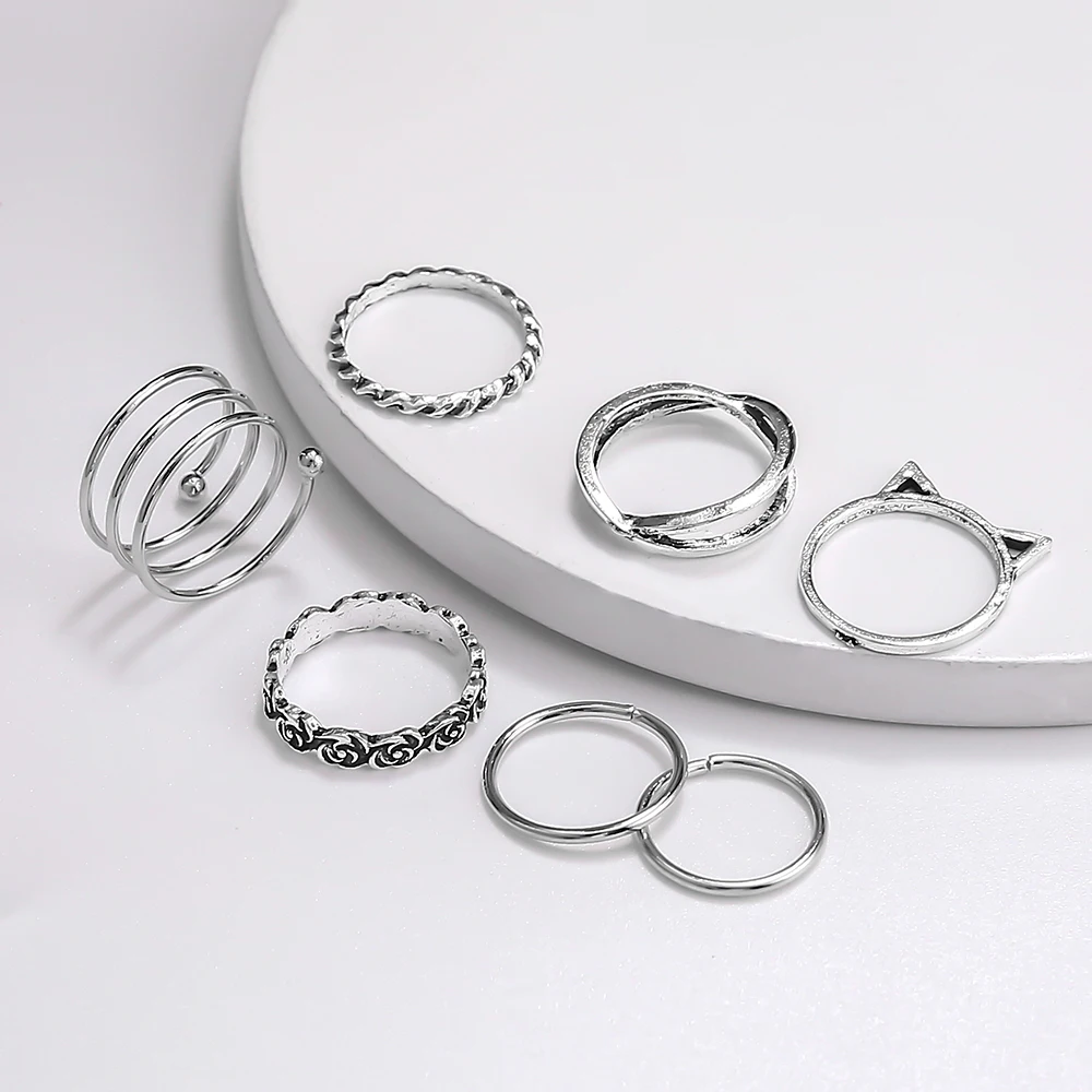 Simple Minimalist 2022 Spiral Stack Rings For Woman Cute Kittly Cat Ear Roses Flower Rings Set Vintage New Trendy Girl Jewelry
Simple Minimalist 2022 Spiral Stack Rings For Woman Cute Kittly Cat Ear Roses Flower Rings Set Vintage New Trendy Girl Jewelry