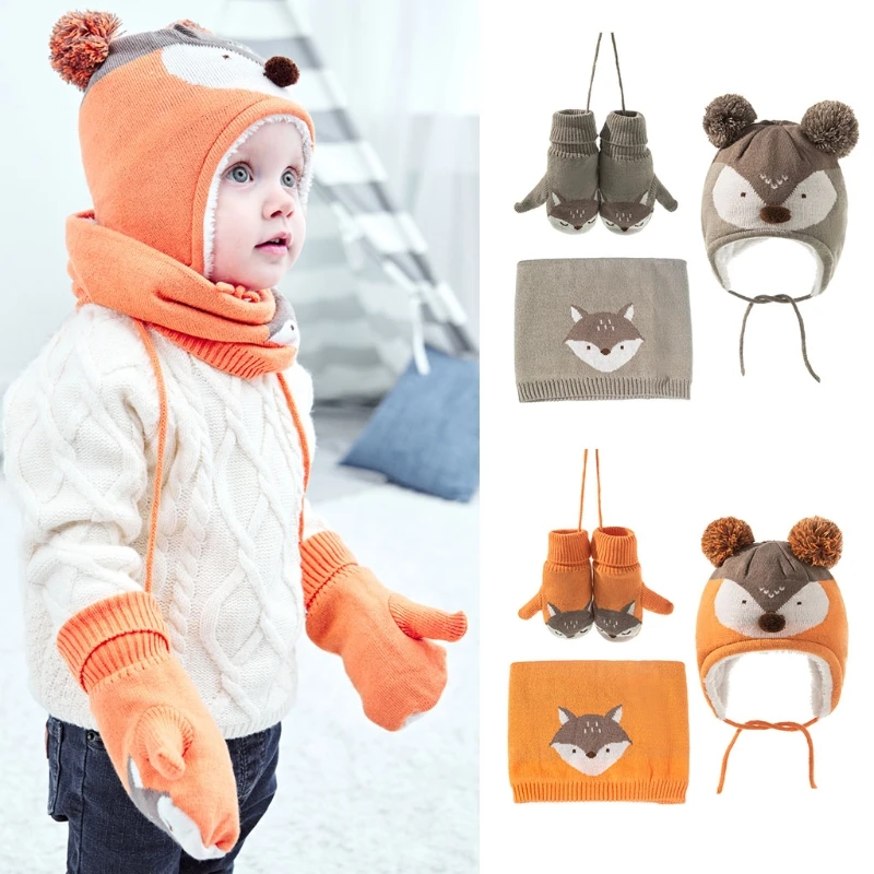 Трикотажная Шапка-бини, перчатки, шарф, 3 шт., костюм, Мультяшные теплые шапки, детская зимняя шапка для новорожденных, детская шапочка 
Трикотажная Шапка-бини, перчатки, шарф, 3 шт., костюм, Мультяшные теплые шапки, детская зимняя шапка для новорожденных, детская шапочка