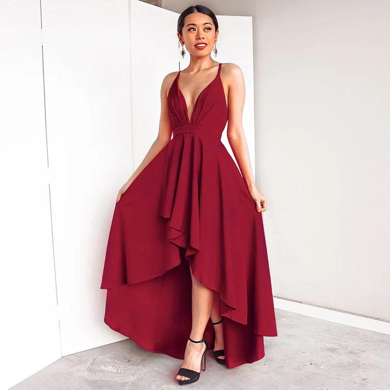 Slip plus size women V-neck swing dress sexy backless bandage banquet dress fashion 
Slip plus size women V-neck swing dress sexy backless bandage banquet dress fashion