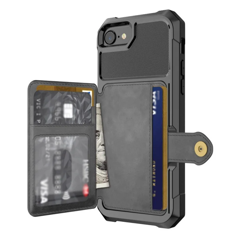 Роскошный чехол из искусственной кожи с отделением для карт телефона iPhone 7 8 Plus X XS