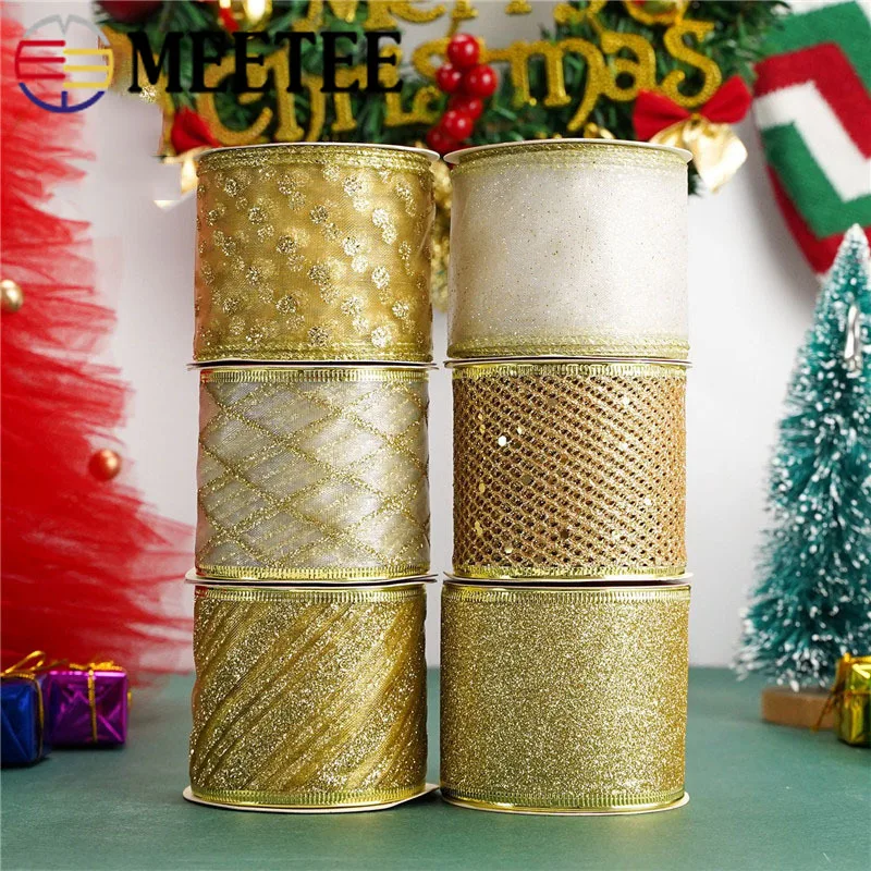 1Set Meetee 63mm Gold Wired Lace Ribbon Trim Dusting Webbing for Christmas Decorations DIY Party Decor Bows Festival Gift Strap
1Set Meetee 63mm Gold Wired Lace Ribbon Trim Dusting Webbing for Christmas Decorations DIY Party Decor Bows Festival Gift Strap