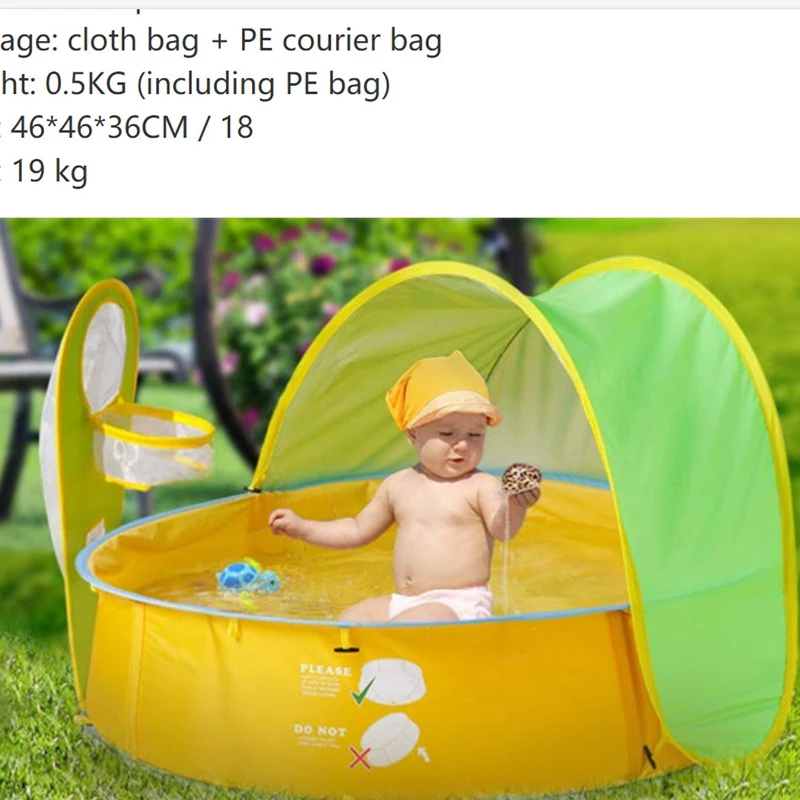 Beach Pool Tent with UV Protection Sun Shade Canopy Basketball Hoop Baby Pools for Outside 
Beach Pool Tent with UV Protection Sun Shade Canopy Basketball Hoop Baby Pools for Outside