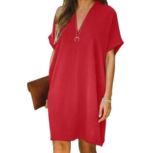 2021 Summer Dress Women Fashion Casual V Neck Short Sleeve Solid Color Loose Office Shirt Dresses for Women 2021 Knee-length
2021 Summer Dress Women Fashion Casual V Neck Short Sleeve Solid Color Loose Office Shirt Dresses for Women 2021 Knee-length