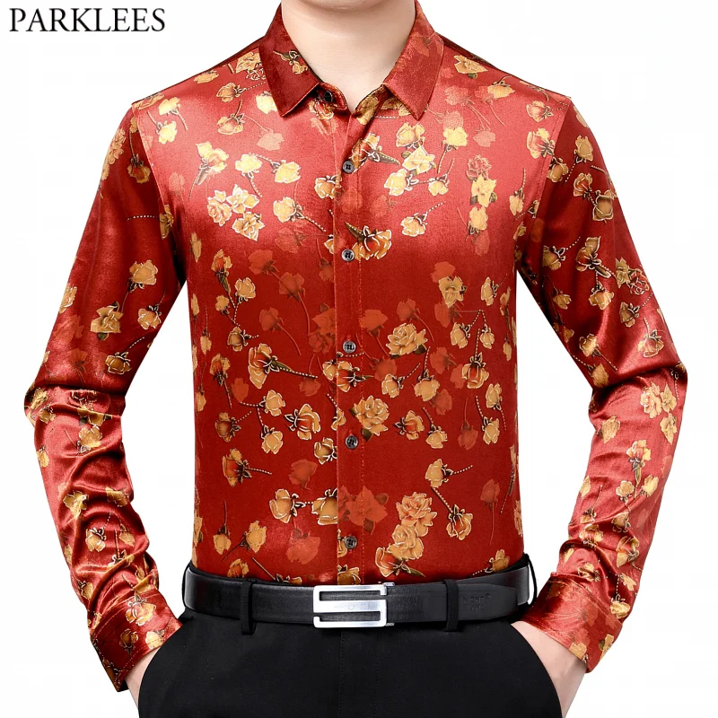 Red Floral Gold Print Velvet Velour Shirt Men 2021 Autumn New Slim Fit Long Sleeve Mens Dress Shirts Casual Button Down Camisas
Red Floral Gold Print Velvet Velour Shirt Men 2021 Autumn New Slim Fit Long Sleeve Mens Dress Shirts Casual Button Down Camisas