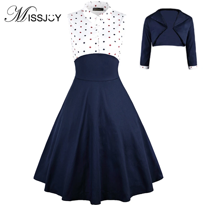 MISSJOY Two pieces set Women 2019 Autumn 3/4 Sleeve Polka Dot Print Vintage Rockabilly pin up Ladies Party dresses with belt 3XL
MISSJOY Two pieces set Women 2019 Autumn 3/4 Sleeve Polka Dot Print Vintage Rockabilly pin up Ladies Party dresses with belt 3XL