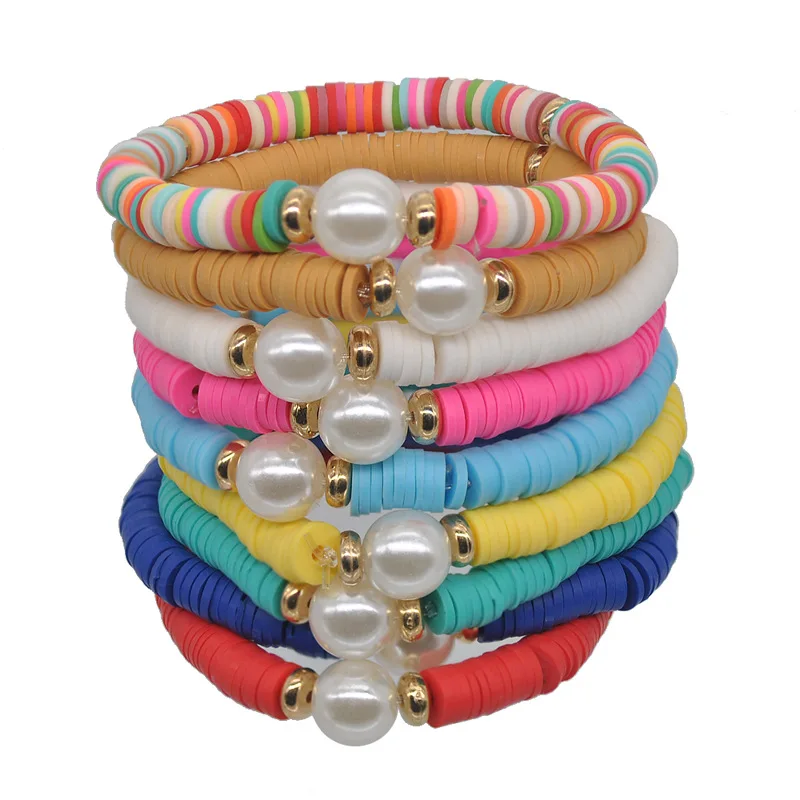 6mm Pearl Vinyl Disc Bead Surfer Stretch Bracelet Summer Beach Bracelet Rainbow Jewelry Vinyl Disc Bead Cowrie Bracelet
6mm Pearl Vinyl Disc Bead Surfer Stretch Bracelet Summer Beach Bracelet Rainbow Jewelry Vinyl Disc Bead Cowrie Bracelet