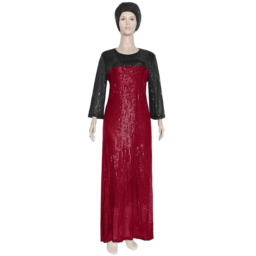 African Dresses for women Free size Nigerian party lady Sequins evening dress macth headtie Dashiki Muslim long dress
African Dresses for women Free size Nigerian party lady Sequins evening dress macth headtie Dashiki Muslim long dress