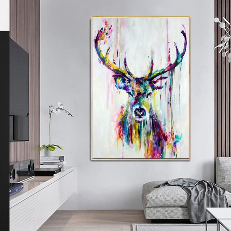 Abstract Colorful Deer Nordic Animal Canvas Painting Scandinavian Cuadros Wall Art Pictures Prints and Posters for Living Room
Abstract Colorful Deer Nordic Animal Canvas Painting Scandinavian Cuadros Wall Art Pictures Prints and Posters for Living Room
