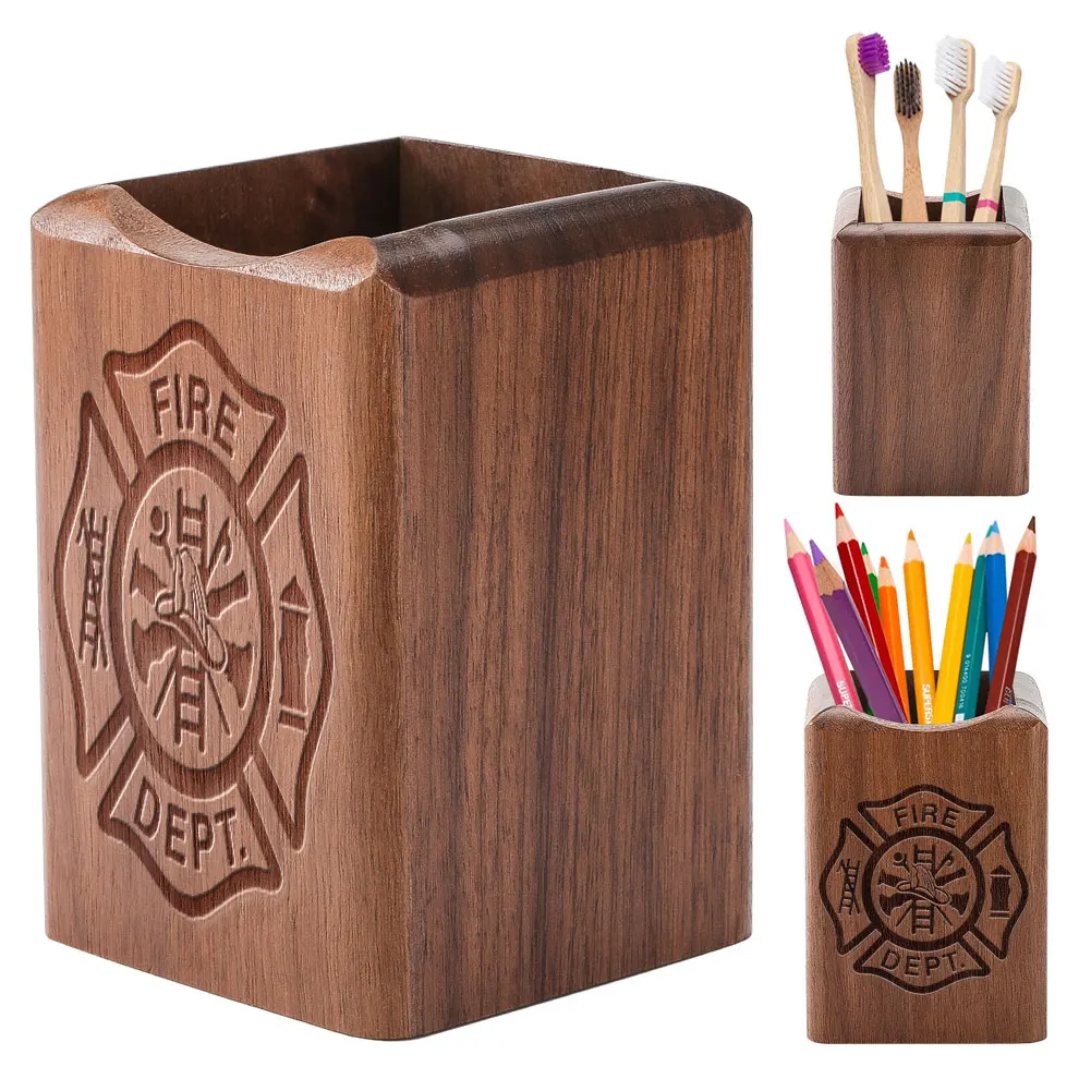 Beech Black Walnut Wooden Pen Holder with Fire Sign Pattern Desktop Stationery Pencil Storage Box for Home Office
Beech Black Walnut Wooden Pen Holder with Fire Sign Pattern Desktop Stationery Pencil Storage Box for Home Office