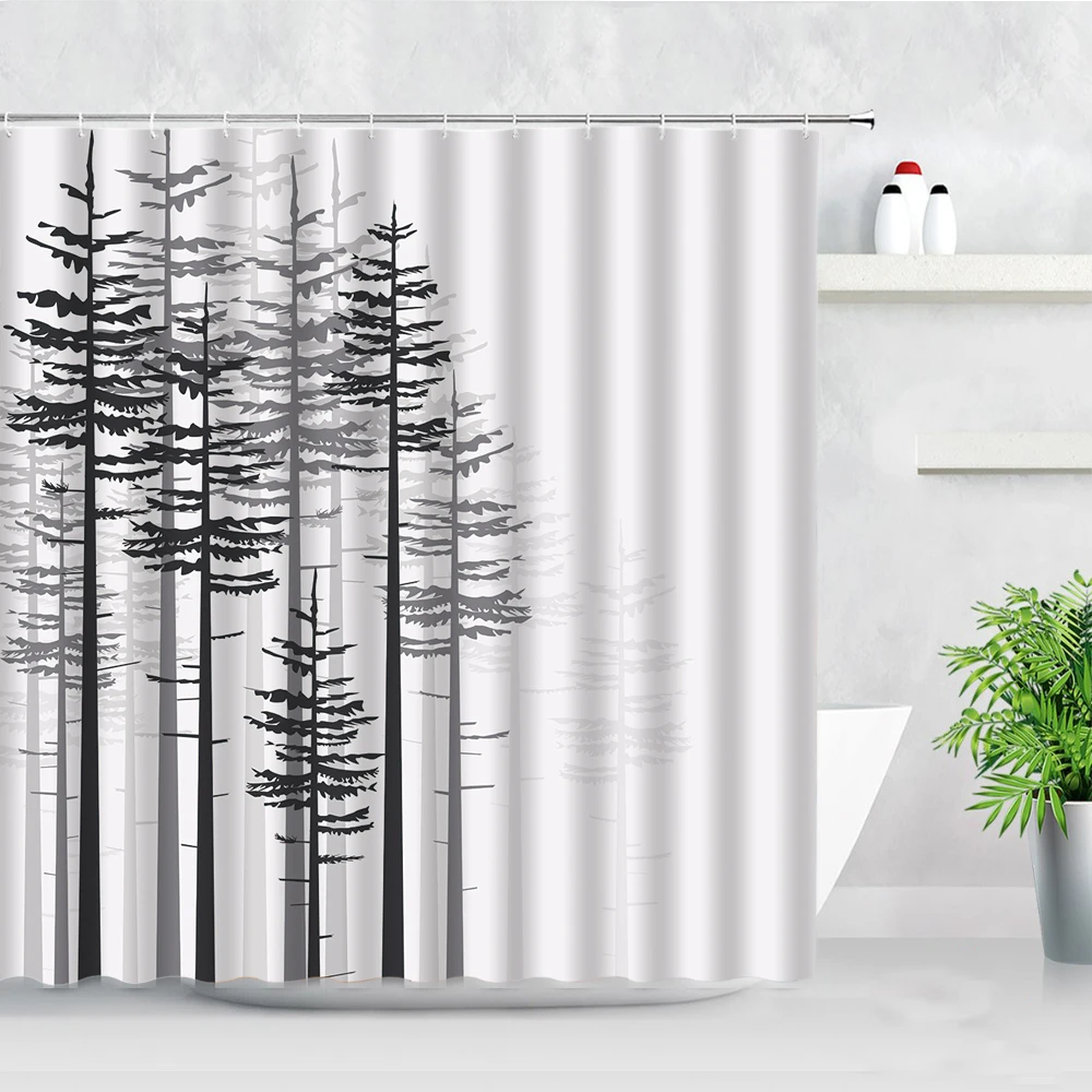 3D Modern Simple Trees Black White Printing Shower Curtains Fabric Bathroom Screen Dream Forest Scenery Home Decor Hooks Curtain
3D Modern Simple Trees Black White Printing Shower Curtains Fabric Bathroom Screen Dream Forest Scenery Home Decor Hooks Curtain