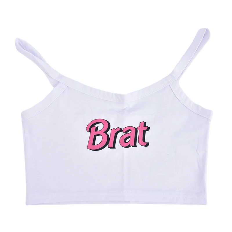 Brat Letter U Neck Sleeveless Camisole Top Female Streetwear Club Backless Slim Crop Top 2021 Summer Women White
Brat Letter U Neck Sleeveless Camisole Top Female Streetwear Club Backless Slim Crop Top 2021 Summer Women White