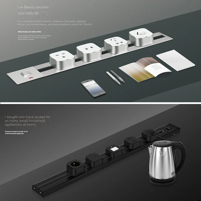 British standard 13A movable power track socket American standard wireless patch panel without wire row for kitchen European
British standard 13A movable power track socket American standard wireless patch panel without wire row for kitchen European