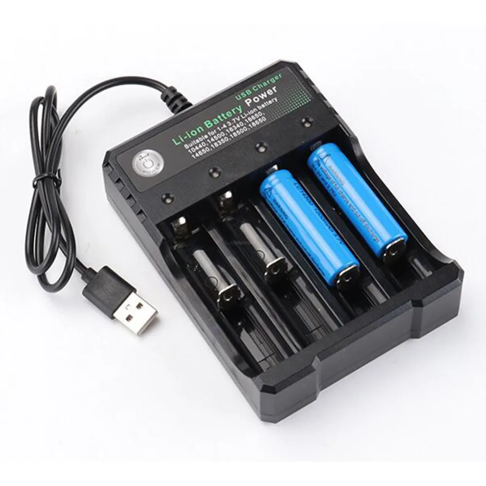 

4.2V 3.7V 18650 Battery Charger Li-ion USB Independent Charge Portable Electronic 18650 18500 16340 14500 26650 Battery Charger