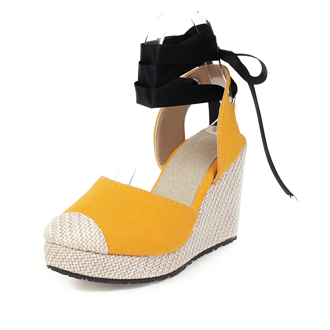 

All Melody Weave Sandals Wedges Wedgies Party Platform High Heel Espadrilles Elegant Cross Tied Casual Zapatillas Mujers Bonita