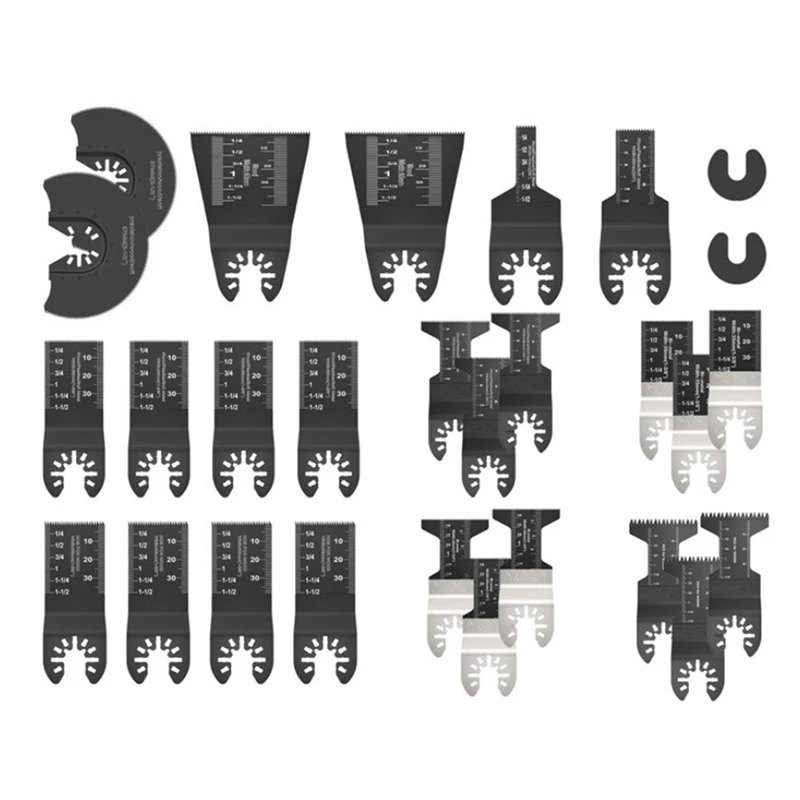 Oscillating Saw Blades, 28 Pcs Quick Release Multitool Accessories Universal Blades Wood and Metal Cutting Quick Release
Oscillating Saw Blades, 28 Pcs Quick Release Multitool Accessories Universal Blades Wood and Metal Cutting Quick Release