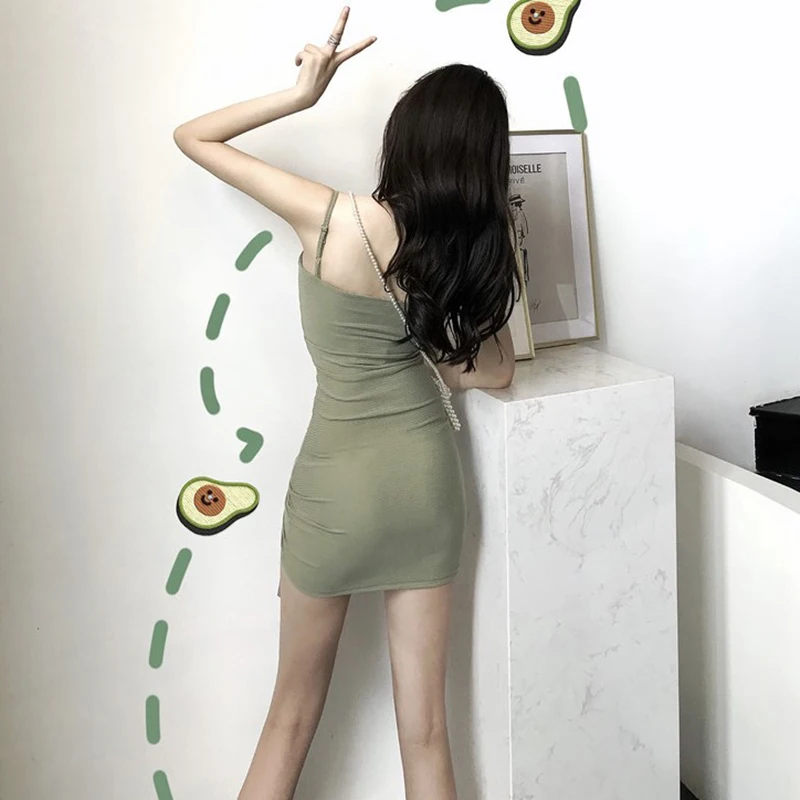 Sexy Women Slim Bodycon Bandage Dresses Suspender Top Casual Short Mini Dress Summer Korean version Spring bottoming dress
Sexy Women Slim Bodycon Bandage Dresses Suspender Top Casual Short Mini Dress Summer Korean version Spring bottoming dress