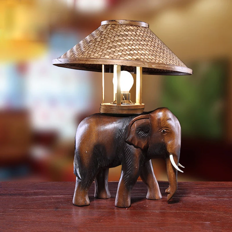 Retro Wooden Decorative Table Lamp Bedside Bedroom Table Light Thai Hotel Creative Desk Personality Elephant Night Lights Stand
Retro Wooden Decorative Table Lamp Bedside Bedroom Table Light Thai Hotel Creative Desk Personality Elephant Night Lights Stand