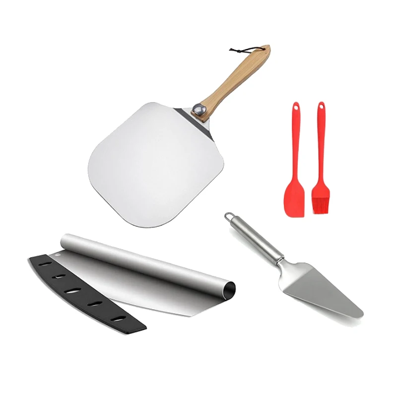 Pizza Peel Tools Set,Pizza Cutter Luminum Pie Paddle With Foldable Wooden Handle And Rocker Slicer For Home Baking 
Pizza Peel Tools Set,Pizza Cutter Luminum Pie Paddle With Foldable Wooden Handle And Rocker Slicer For Home Baking