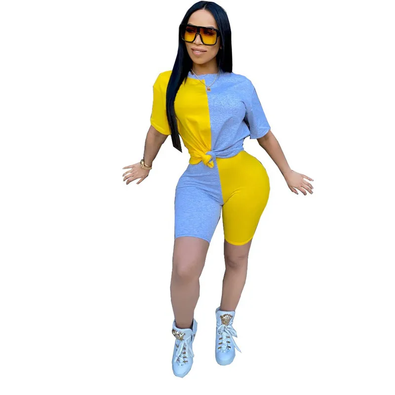 Women Sports Suit Patchwork Tops Short Pants Workout Clothes Tracksuit Fashion Summer Outfit Ladies Casual 2 Piece 2020
Women Sports Suit Patchwork Tops Short Pants Workout Clothes Tracksuit Fashion Summer Outfit Ladies Casual 2 Piece 2020