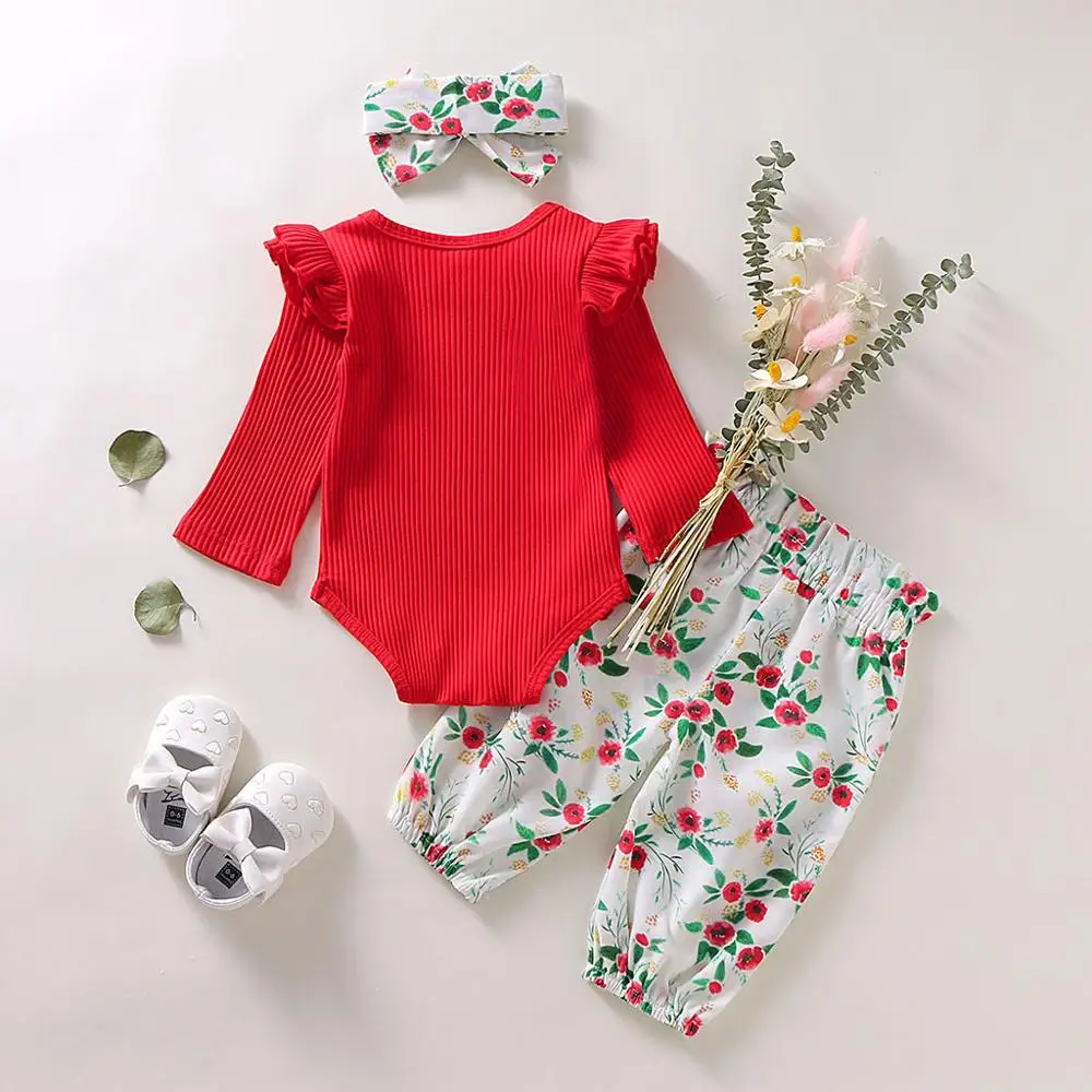 Autumn Winter Baby Girl Clothes 3 Piece Set Ruffle Patchwork Romper+Floral Pants+Headband Infant Kids Clothing Outfits 6M-3T
Autumn Winter Baby Girl Clothes 3 Piece Set Ruffle Patchwork Romper+Floral Pants+Headband Infant Kids Clothing Outfits 6M-3T