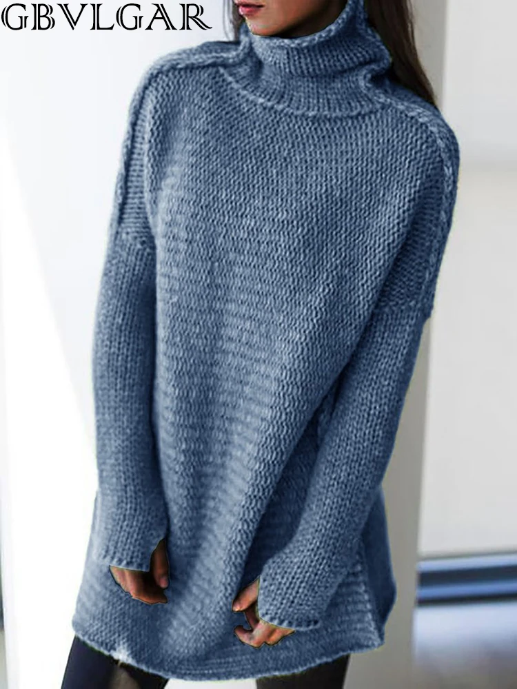 Пуловер женский, свободный, однотонный, с высоким воротом, Осень-зима 2020
Пуловер женский, свободный, однотонный, с высоким воротом, Осень-зима 2020