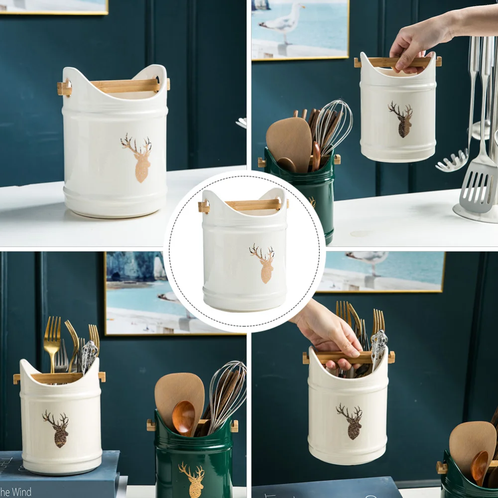 1Pc Kitchen Utensil Holder Countertop Organizer Ceramic Kitchen Tool Container 
1Pc Kitchen Utensil Holder Countertop Organizer Ceramic Kitchen Tool Container