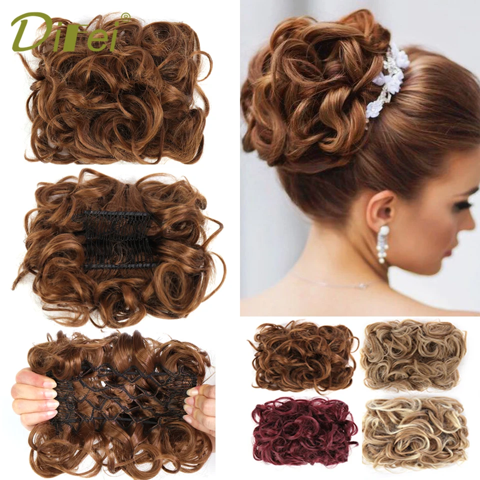 DIFEI Synthetic Hair Chignon Pony Tail Hair Extension Bun Hairpiece Scrunchie Elastic Wedding Wave Curly - Dark blond
DIFEI Synthetic Hair Chignon Pony Tail Hair Extension Bun Hairpiece Scrunchie Elastic Wedding Wave Curly - Dark blond