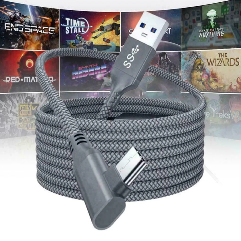For Oculus Quest 2 Link Cable 5M USB 3.0 Quick Charge Cables VR Data Transfer Cable USB-A Type-C VR Headset Accessories
For Oculus Quest 2 Link Cable 5M USB 3.0 Quick Charge Cables VR Data Transfer Cable USB-A Type-C VR Headset Accessories