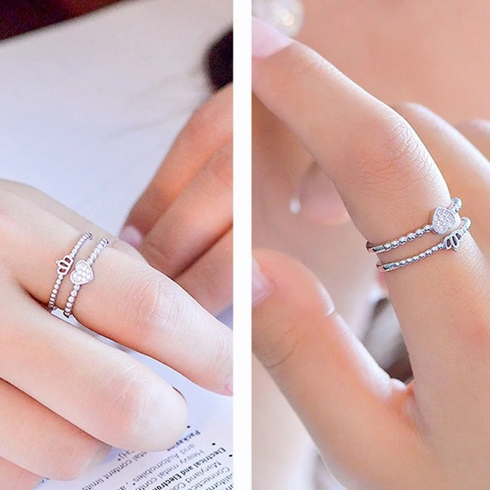 New European and American ladies party alloy inlaid Hao stone heart-shaped crown ring Fashion trend opening adjustable ring
New European and American ladies party alloy inlaid Hao stone heart-shaped crown ring Fashion trend opening adjustable ring