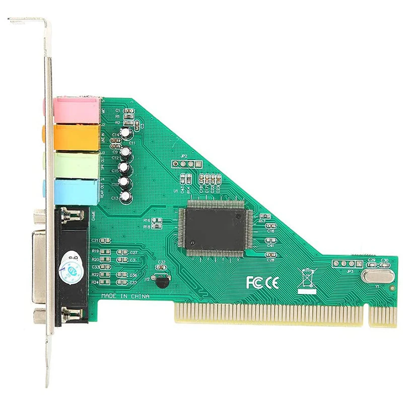 PCI Sound Card 4.1 Channel Computer Desktop Built-In Sound Card Internal Audio Karte Stereo Surround CMI8738
PCI Sound Card 4.1 Channel Computer Desktop Built-In Sound Card Internal Audio Karte Stereo Surround CMI8738