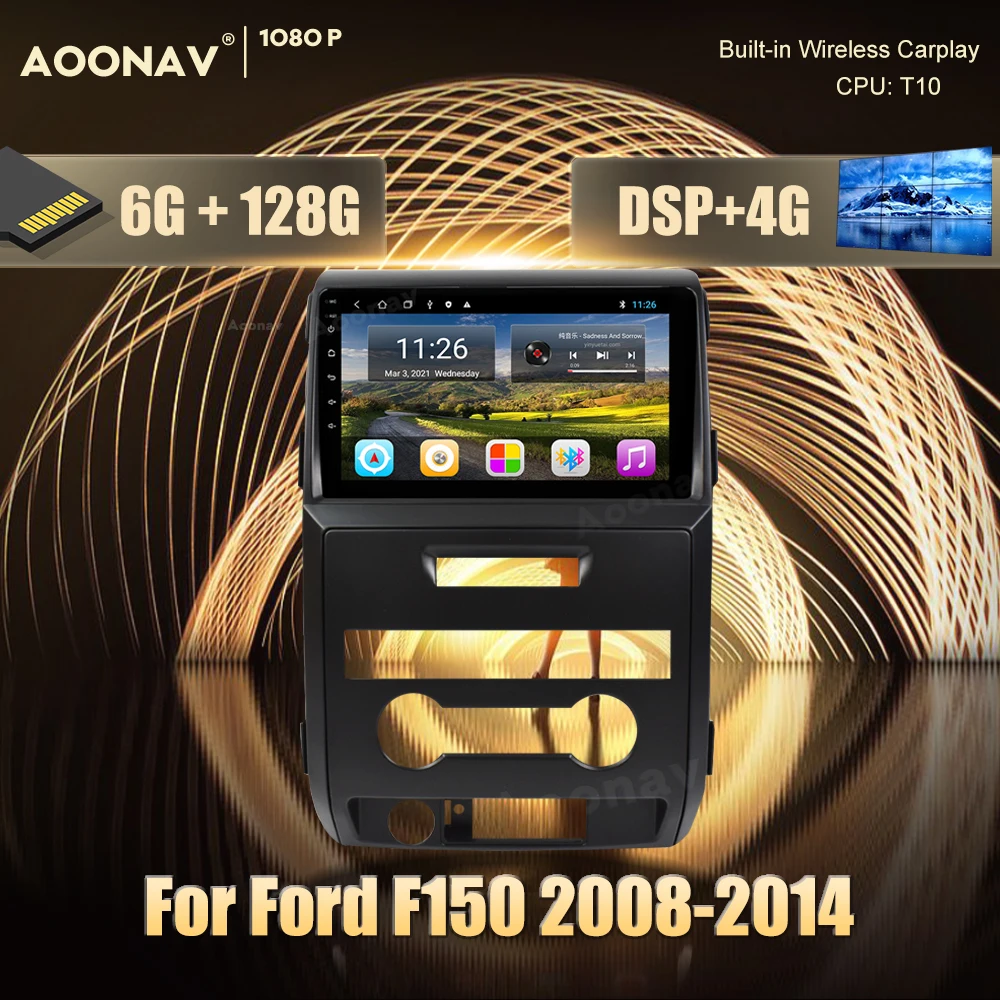 

Автомагнитола на Android, 128 ГБ, 1din, GPS для Ford F150 2008-2014, автомобильный мультимедийный плеер, стереоприемник, головное устройство