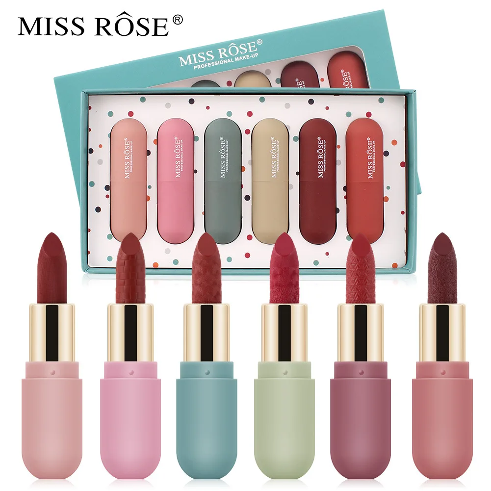 MISS ROSE6 Lipstick Box Set Matte Lipstick Not Easy To Touch A Cup of Fog Lasting Engraved Lipstick Makeup Lipstick Set
MISS ROSE6 Lipstick Box Set Matte Lipstick Not Easy To Touch A Cup of Fog Lasting Engraved Lipstick Makeup Lipstick Set
