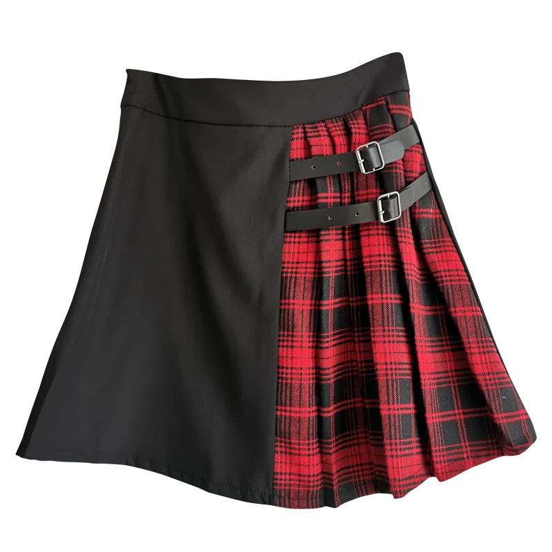 Skirts Womens Korean punk style 2019 Summer Vintage Plaid Patchwork Mini Skirt High Waist Casual Pleated Skirt
Skirts Womens Korean punk style 2019 Summer Vintage Plaid Patchwork Mini Skirt High Waist Casual Pleated Skirt