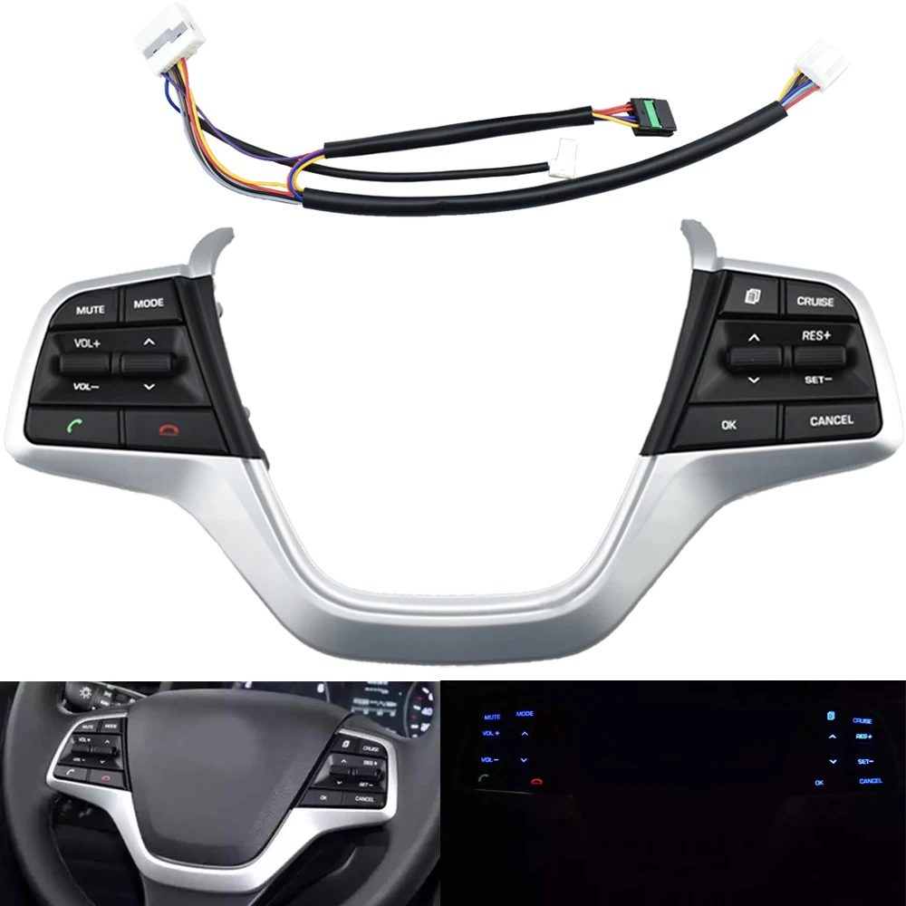 Brandnew Steering Wheel Button For Hyundai Elantra 2016-2019 1.6L Buttons Bluetooth Phone Cruise Control Volume with Backlight
Brandnew Steering Wheel Button For Hyundai Elantra 2016-2019 1.6L Buttons Bluetooth Phone Cruise Control Volume with Backlight