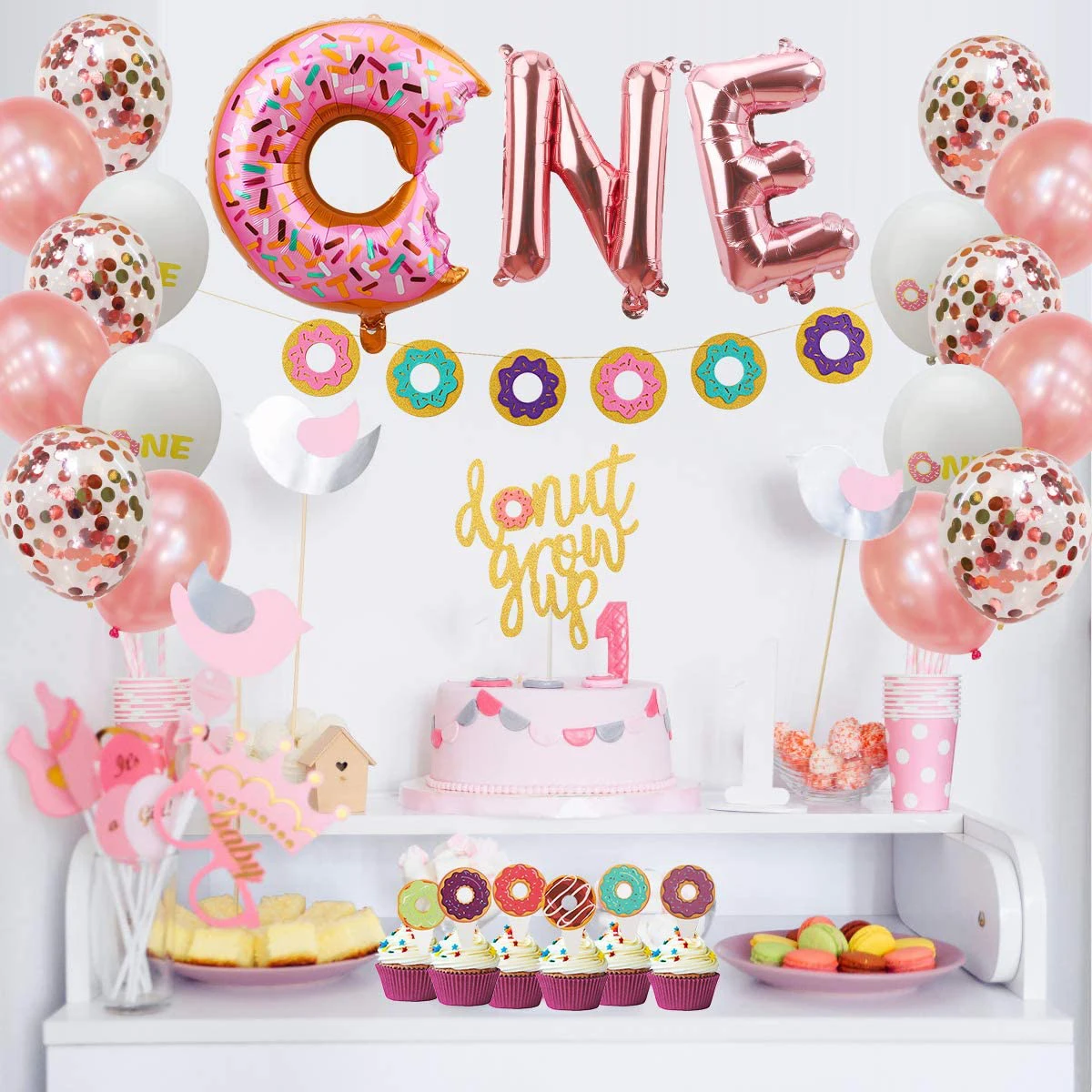 

Big Donut Foil Balloons Large Mylar Doughnut Balloon Giant for Birthday Party Wedding Decoration Baby Shower Donut Time Supplies