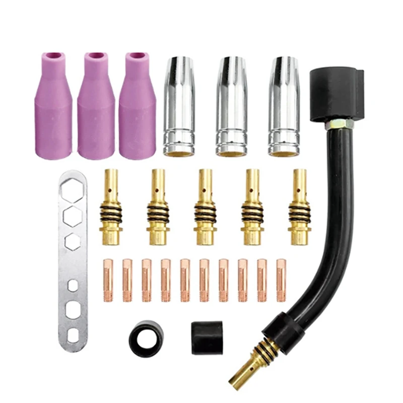 25Pcs MIG MB15AK Set Of Nozzles For Welding Torch Neck Cap Tip Contact MB15 Ceramic Accessories Welding Machine
25Pcs MIG MB15AK Set Of Nozzles For Welding Torch Neck Cap Tip Contact MB15 Ceramic Accessories Welding Machine