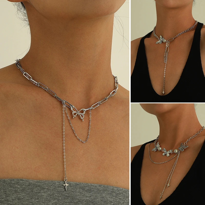 Stylish Elegant Pearl Butterfly Necklace Hollow Double Fringe Butterfly Necklace Temperament All-match Women Jewelry
Stylish Elegant Pearl Butterfly Necklace Hollow Double Fringe Butterfly Necklace Temperament All-match Women Jewelry