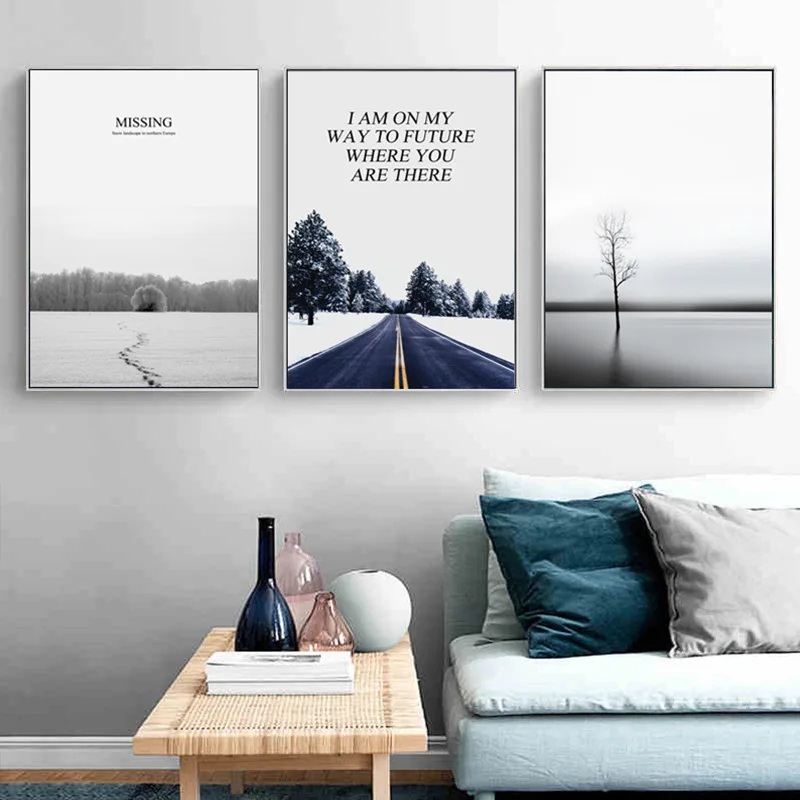 Winter Road Landscape Painting Minimalist Snow Scenery Canvas Poster Nordic Wall Pictures For Living Room Modern Home Decoration
Winter Road Landscape Painting Minimalist Snow Scenery Canvas Poster Nordic Wall Pictures For Living Room Modern Home Decoration