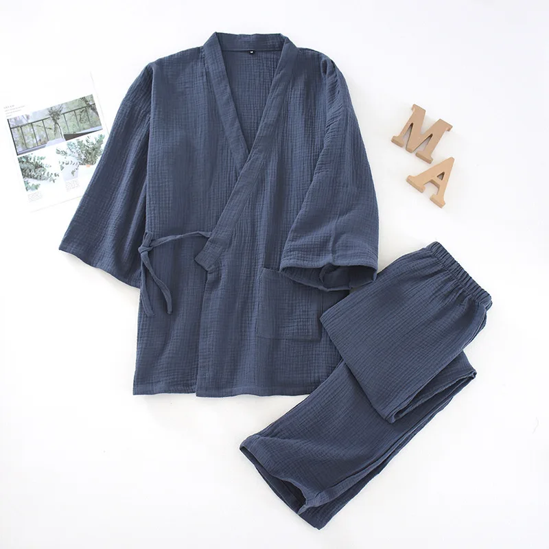 Cotton Kimono Gown Two Piece Set Women Sleepwear Pajamas Casual Nightwear For Couple Soft Loungewear Pijamas Loose Homewear
Cotton Kimono Gown Two Piece Set Women Sleepwear Pajamas Casual Nightwear For Couple Soft Loungewear Pijamas Loose Homewear