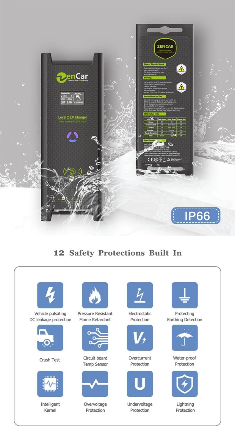 6A-10A switchable EV charger with SWISS T13 Plug AC + DC earth leakage protection
6A-10A switchable EV charger with SWISS T13 Plug AC + DC earth leakage protection