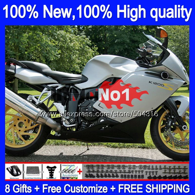 Body For BMW K1200 K 1200 S K-1200S K 1200S 101MC.17 Silver blk K1200S 2005 2006 2007 2008 2009 2010 05 06 07 08 09 10 Fairing
Body For BMW K1200 K 1200 S K-1200S K 1200S 101MC.17 Silver blk K1200S 2005 2006 2007 2008 2009 2010 05 06 07 08 09 10 Fairing