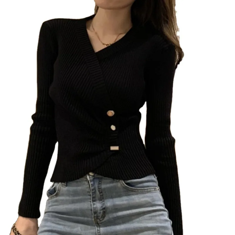 Spring Autumn New Retro Irregular V-neck Knitted Slim Fit Sweater Pullovers Women White Long Sleeve Knitwear
Spring Autumn New Retro Irregular V-neck Knitted Slim Fit Sweater Pullovers Women White Long Sleeve Knitwear