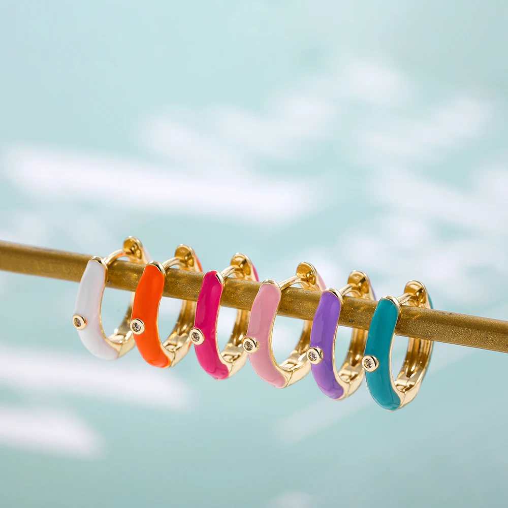 Multicolor Enamel CZ Zircon Round Circle Hoop Earrings For Women Small Crystal Ear Huggies Earring Female Fashion Jewelry
Multicolor Enamel CZ Zircon Round Circle Hoop Earrings For Women Small Crystal Ear Huggies Earring Female Fashion Jewelry