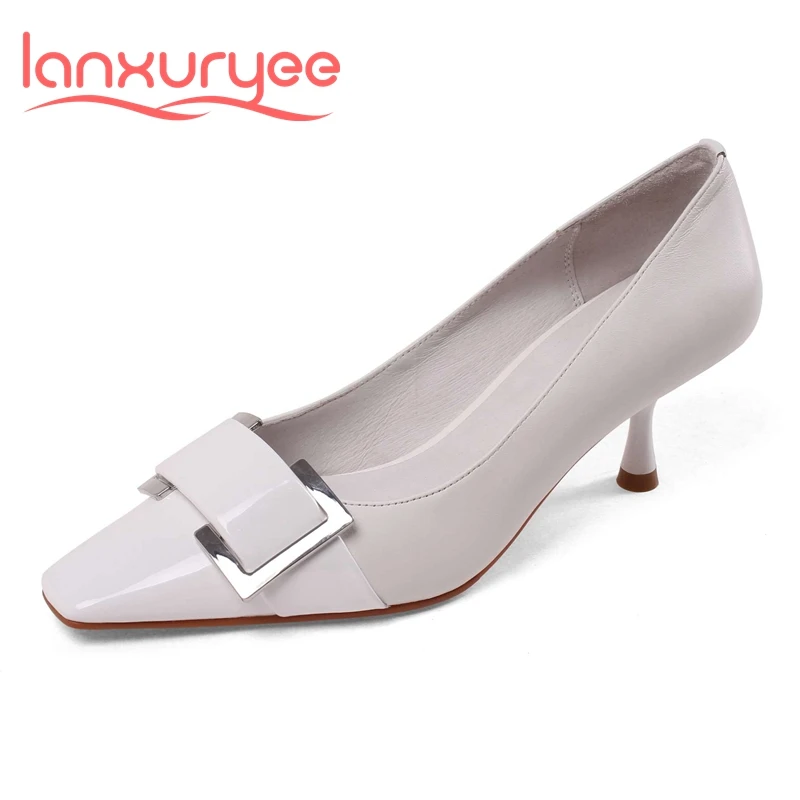 Lanxuryee genuine leather square toe thin high heels European style brand shoes beauty lady daily wear slip on women pumps L12
Lanxuryee genuine leather square toe thin high heels European style brand shoes beauty lady daily wear slip on women pumps L12