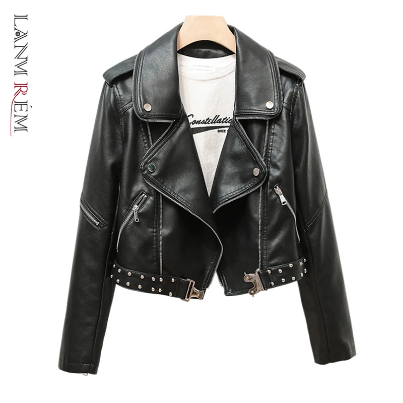 LANMREM PU Leather Jacket Female 2021 Autumn Winter New Rivet Heavy Industry Zipper Decoration Lapel Coats Women Fashion 2W1421
LANMREM PU Leather Jacket Female 2021 Autumn Winter New Rivet Heavy Industry Zipper Decoration Lapel Coats Women Fashion 2W1421