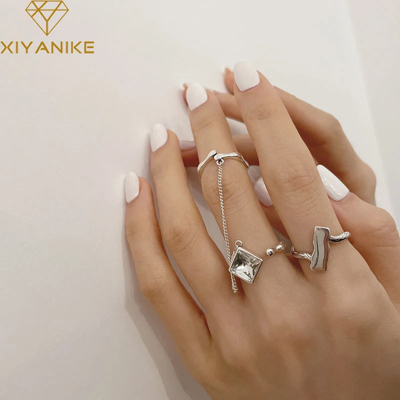 XIYANIKE Silver Color Irregular Rectangular Rhombic Zircon Smooth Ring Women Simple Style Exquisite Jewelry Wholesale
XIYANIKE Silver Color Irregular Rectangular Rhombic Zircon Smooth Ring Women Simple Style Exquisite Jewelry Wholesale