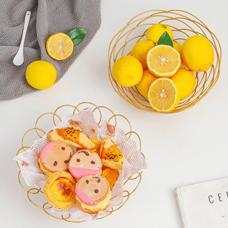 Creative Hammock Fruit Basket with Petals Woven Metal Hollow Fruit Plate Fruit Vegetable Basket Bowl Desktop Storage 
Creative Hammock Fruit Basket with Petals Woven Metal Hollow Fruit Plate Fruit Vegetable Basket Bowl Desktop Storage