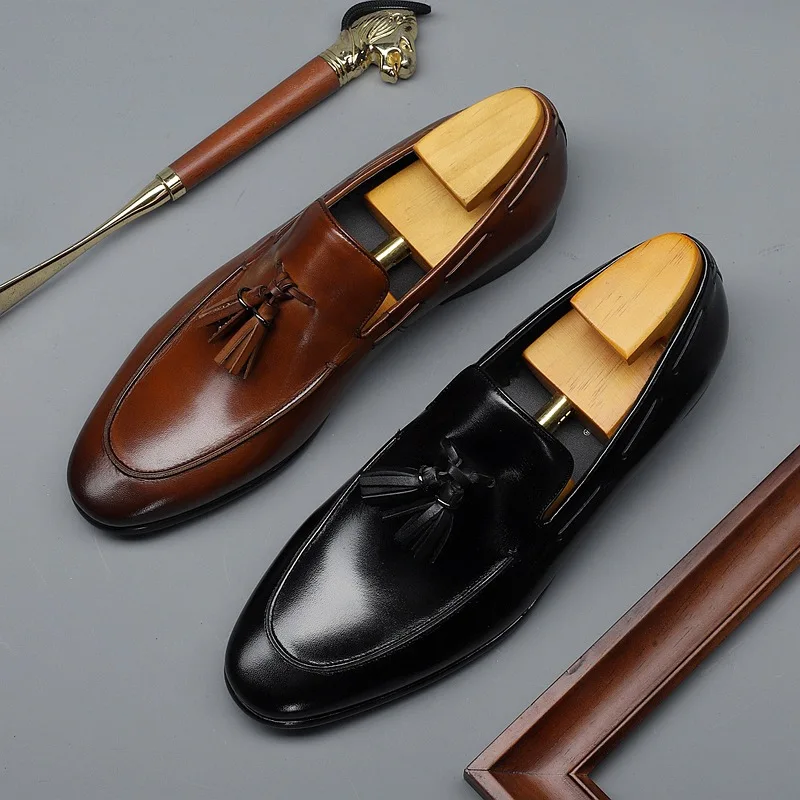 QYFCIOUFU Genuine Leather Men Dress Shoes Quality Men Formal Shoes Tassel Men Business Oxford Shoes Brand Men Wedding Shoes
QYFCIOUFU Genuine Leather Men Dress Shoes Quality Men Formal Shoes Tassel Men Business Oxford Shoes Brand Men Wedding Shoes