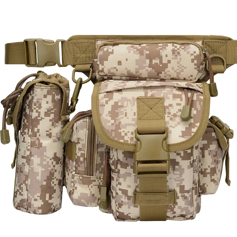 

Outdoor Sports Metal Detecting Multifunctional Water Bottle Waist Bag tactical Drop Leg Bag Camouflage Hanging Package