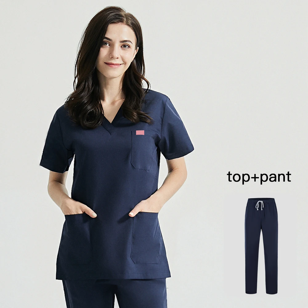 Unisex Scrubs Top Pant Set for Doctor Beauty Salon Workwear V-neck Uniforms Breathable Pet Scrubs Costume Medical Nurse Uniforms
Unisex Scrubs Top Pant Set for Doctor Beauty Salon Workwear V-neck Uniforms Breathable Pet Scrubs Costume Medical Nurse Uniforms